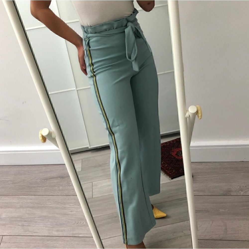 SLNGHR Paperbag Trouser Pants Size Small Light Blue
